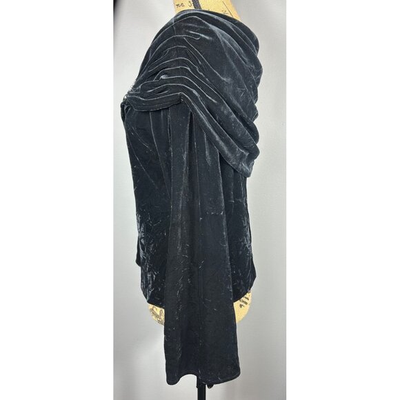 Xscape By Joanna Chen Black Velvet Off-Shoulder Top Lg Elegant Cocktail Party - Picture 9 of 9
